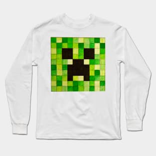 Minecraft Creeper Face Long Sleeve T-Shirt